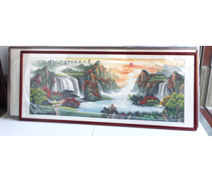 小六尺山水画《富水长流》 