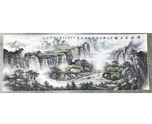 小六尺山水画《福地安居图》 