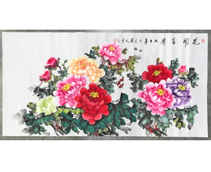 四尺整国画牡丹花《花开富贵》 