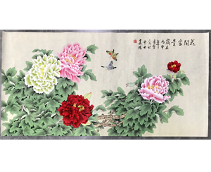 四尺整国画工笔画牡丹花《花开富贵》 