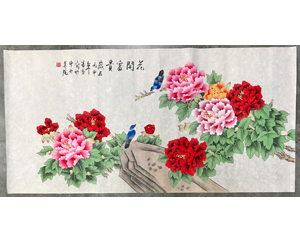 四尺整国画工笔画牡丹花《花开富贵》 