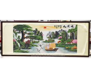 迎客松十字绣装裱画框