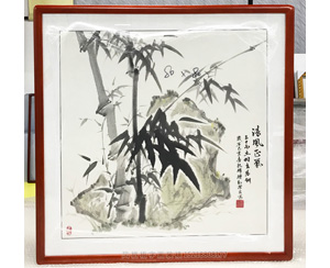 广州写意花鸟画装裱镜框