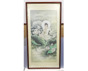 观音菩萨国画装裱画框