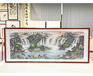 小六尺家居办公室山水画《福地聚宝源远流长》（已结缘，可定制）