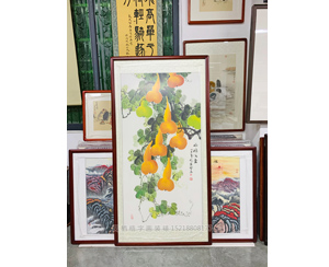 国画葫芦《福禄图》装裱画框
