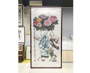汕头中国画院国画牡丹装裱《春芯如诗》
