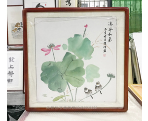 荷花图裱画框