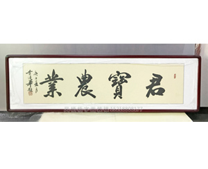 四尺对开书法 《君宝农业》办公室字画裱框