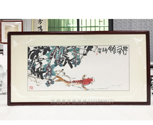 三尺整国画装裱 《年年有余》餐厅挂画