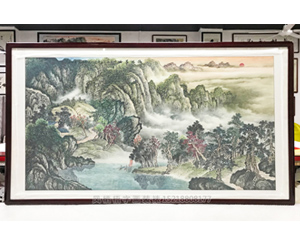 办公室大六尺山水画裱框