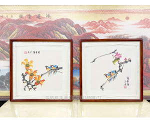 小斗方花鸟图 装裱画框