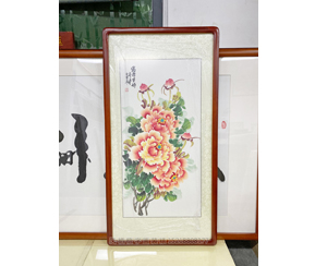 四尺四开 国画牡丹花《富贵吉祥》装裱